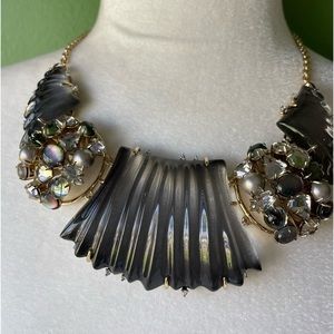 Alexis Bittar | Lucite, Crystal & Faux Pearl Cluster Collar Necklace